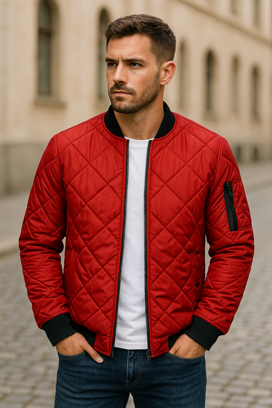 Kati | Chaqueta de algodón con motivo de rombos