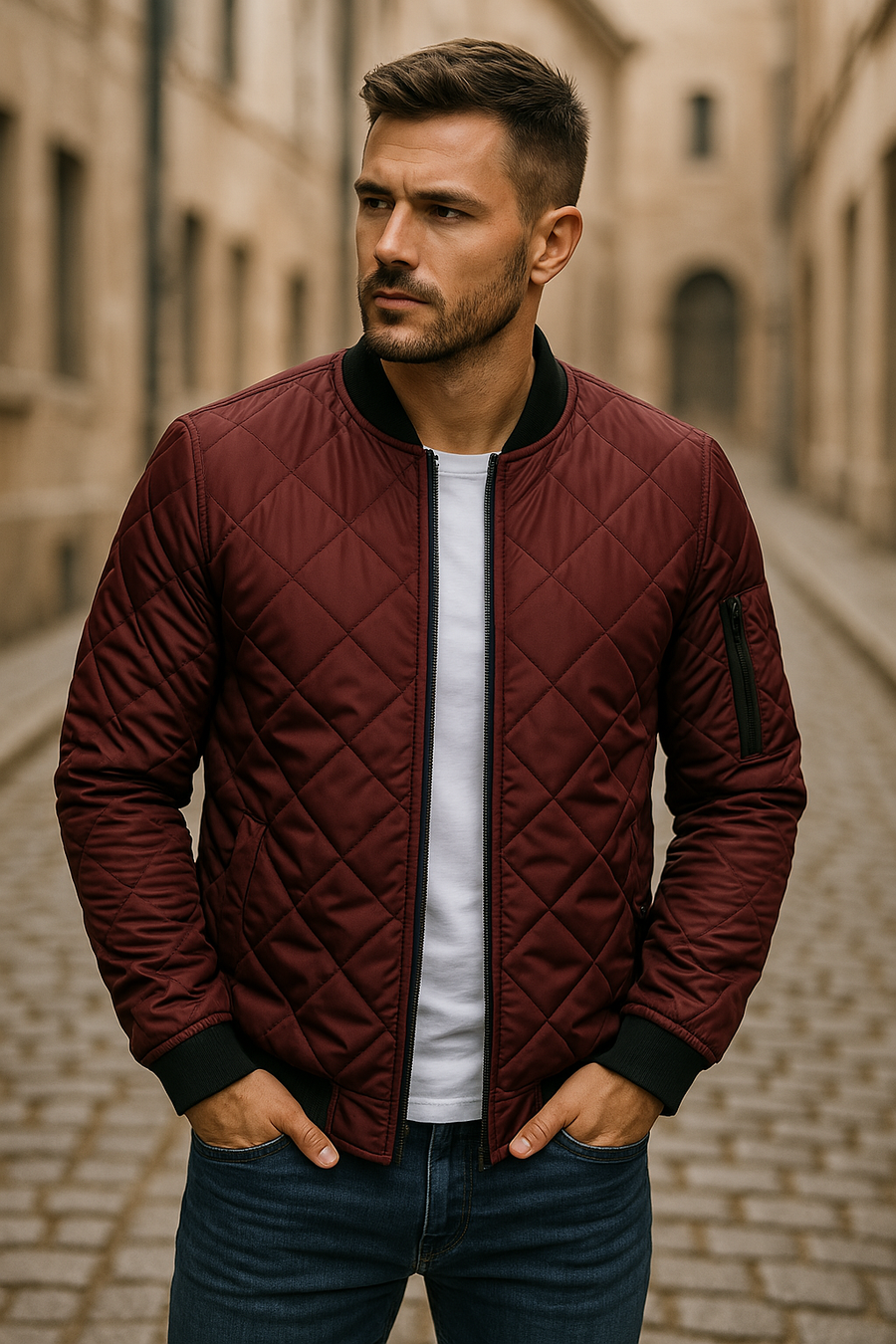 Kati | Chaqueta de algodón con motivo de rombos