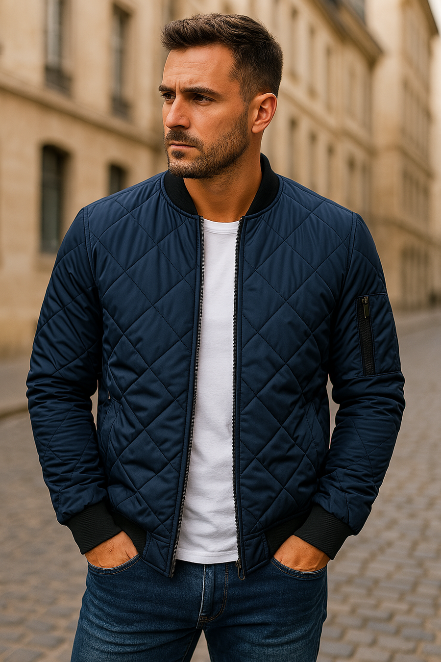 Kati | Chaqueta de algodón con motivo de rombos