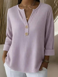 Camiseta Henley Gofrada con Botones Lucía