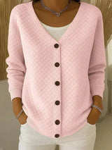 Chaqueta de Punto Acolchada con Botones
