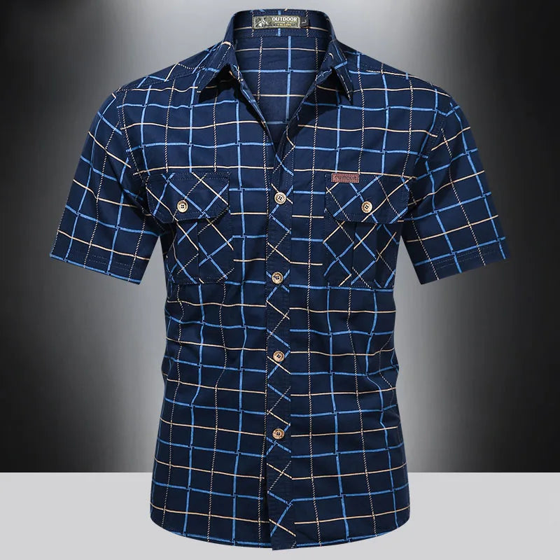 Zacarías | Camisa elegante de manga corta a cuadros