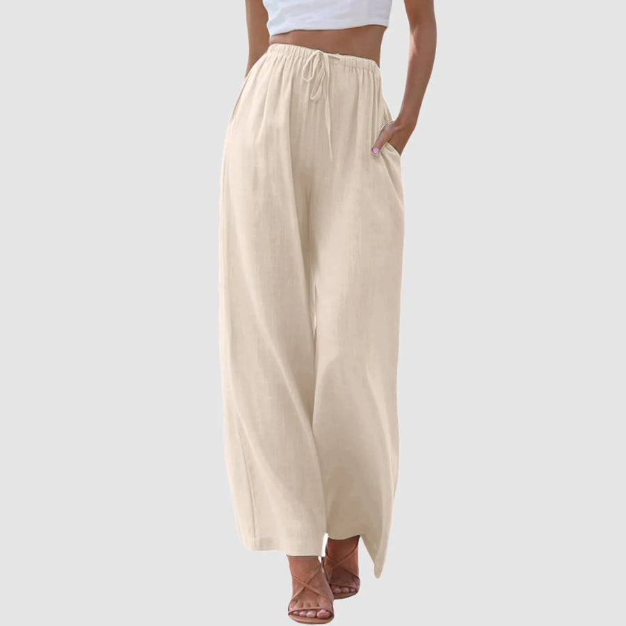 Tania | Pantalones de talle alto y pierna ancha