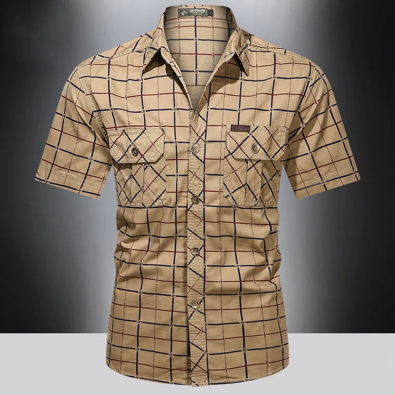 Zacarías | Camisa elegante de manga corta a cuadros