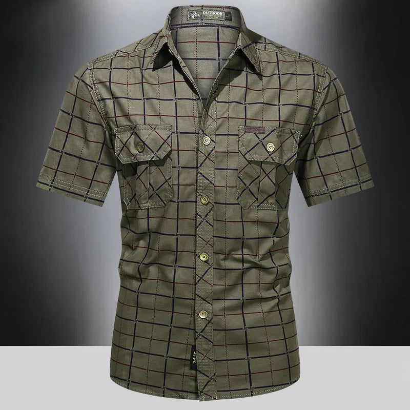 Zacarías | Camisa elegante de manga corta a cuadros
