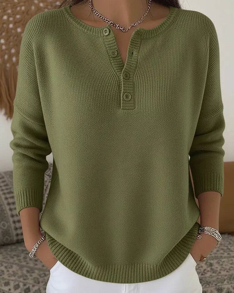 Jersey de Punto con Botones Henley Helena