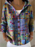 Chaqueta de Punto Estampada con Capucha Paloma