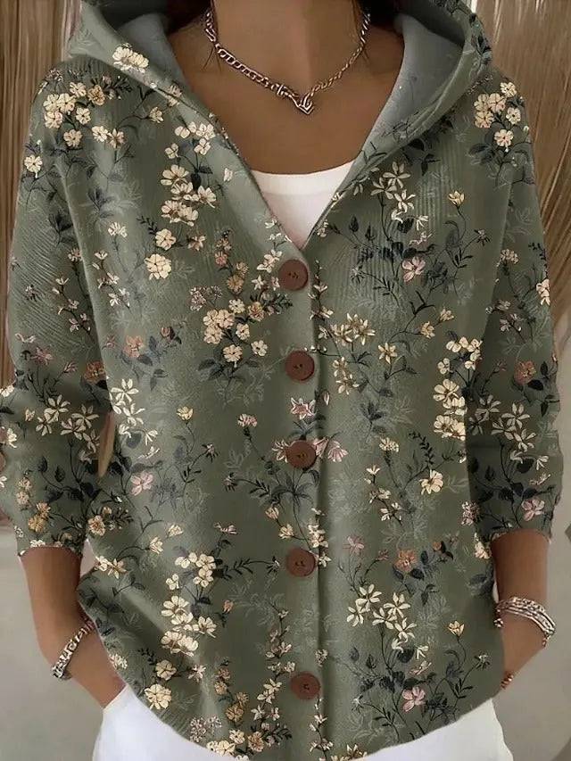 Paloma | Chaqueta de Punto Estampada con Capucha