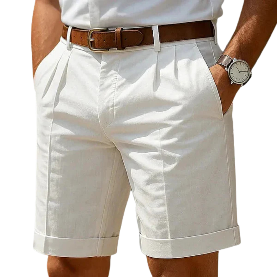 Hector | Pantalones chino cortos plisados de verano