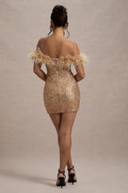 Daniela | Vestido con lentejuelas y plumas