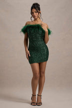 Daniela | Vestido con lentejuelas y plumas