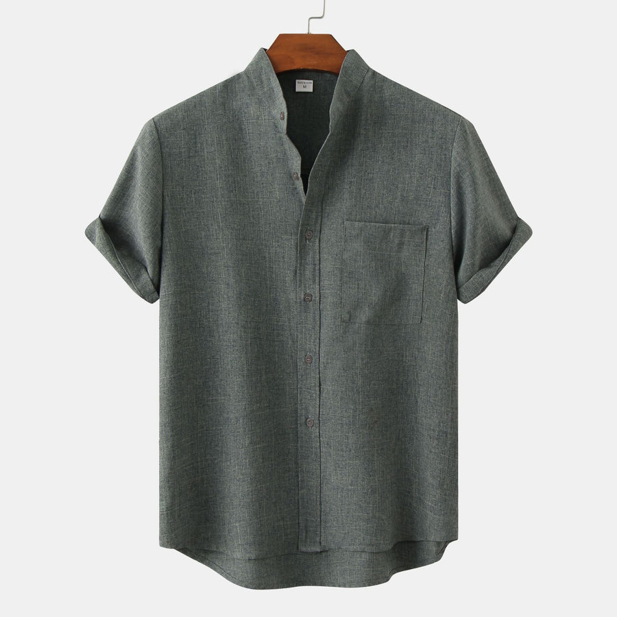 Gaspar | Camisa de algodón lisa con botones