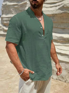 Ramón | Camisa de verano elegante con cuello alto