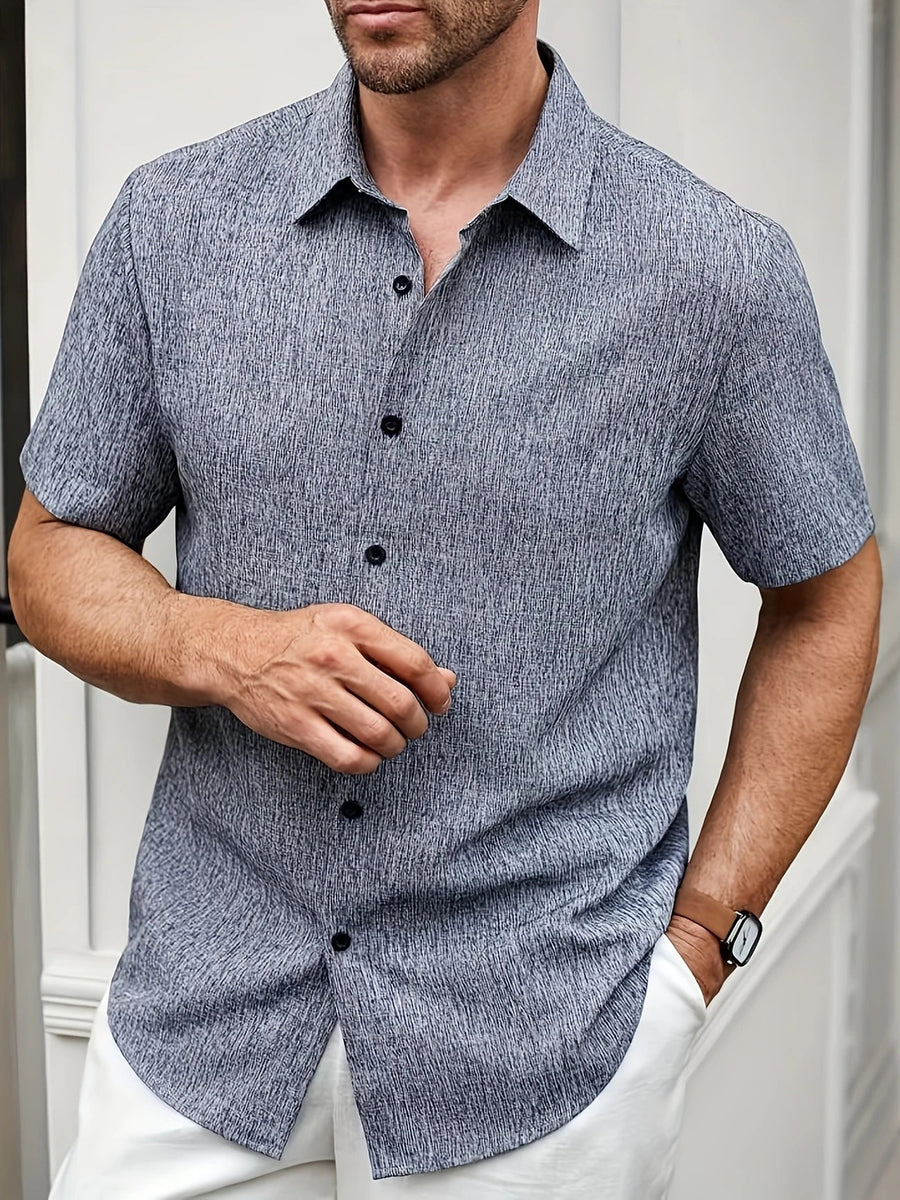 Vicente | Camisa ligera de manga corta en mezcla de lino