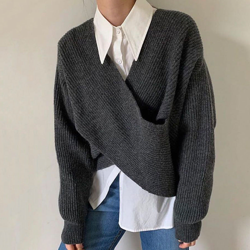 Laia | Pullover de punto cruzado chic
