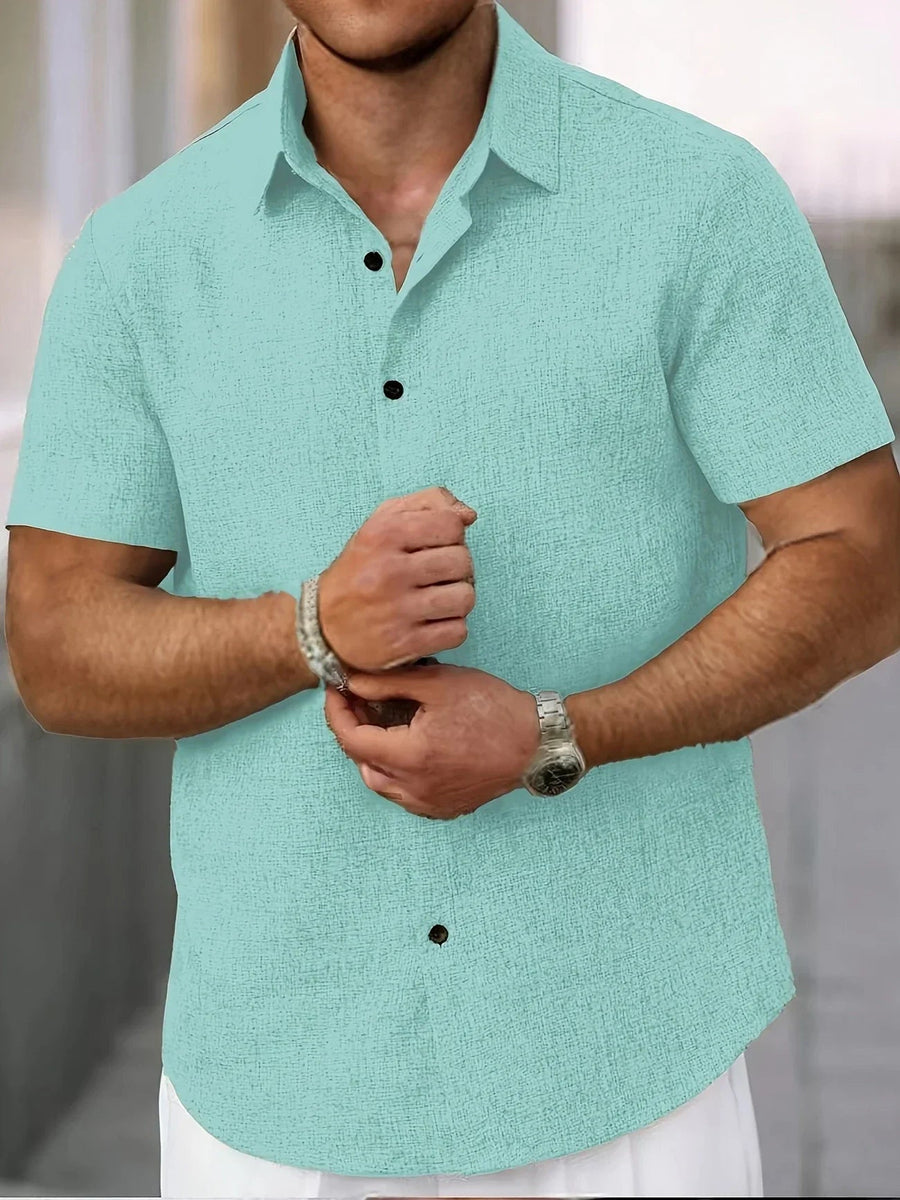 Vicente | Camisa ligera de manga corta en mezcla de lino