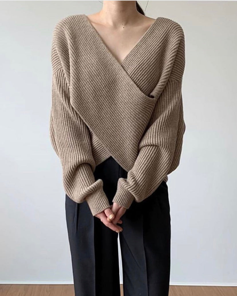 Laia | Pullover de punto cruzado chic