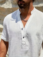 Ramón | Camisa de verano elegante con cuello alto
