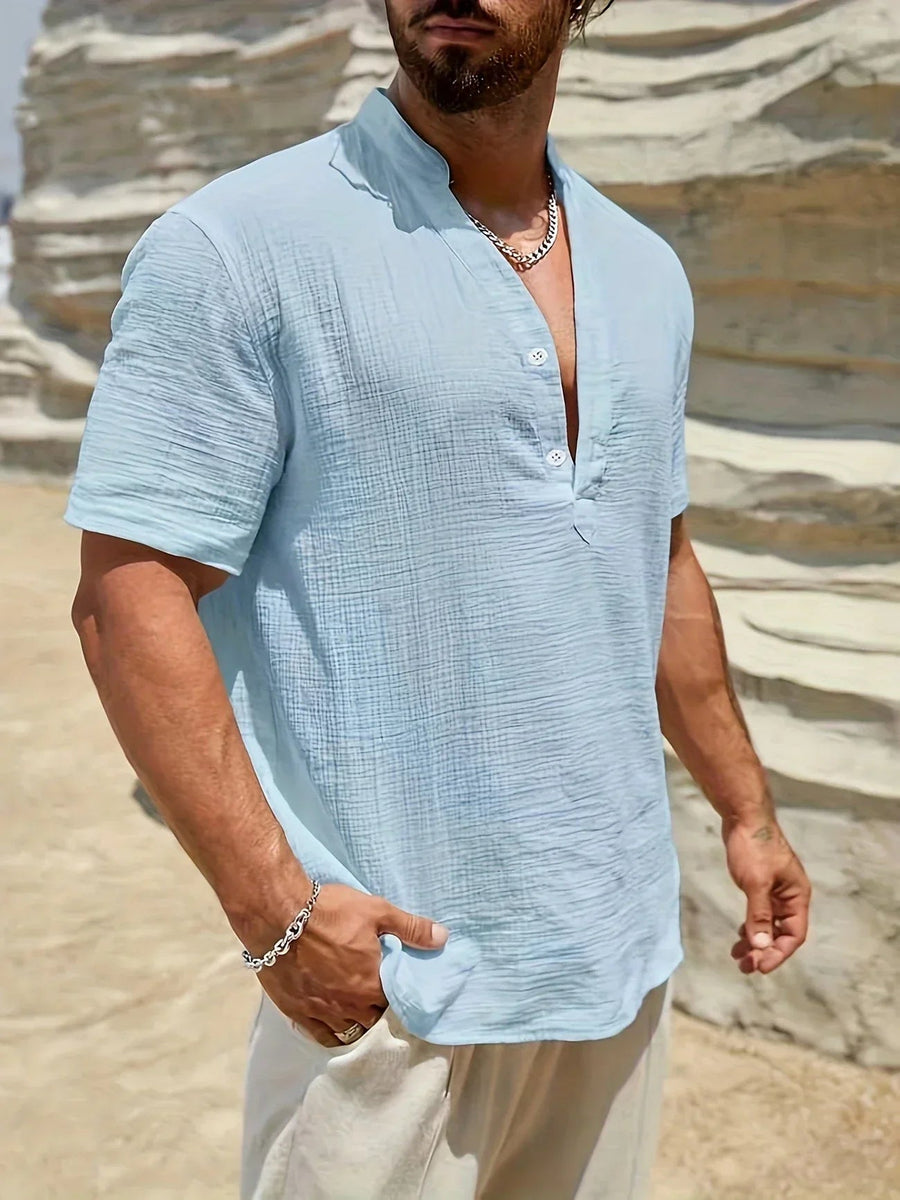 Ramón | Camisa de verano elegante con cuello alto