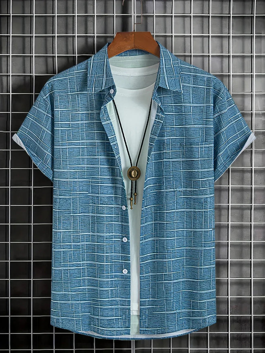Damián | Camisa elegante de rayas y cuadros