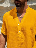 Ramón | Camisa de verano elegante con cuello alto