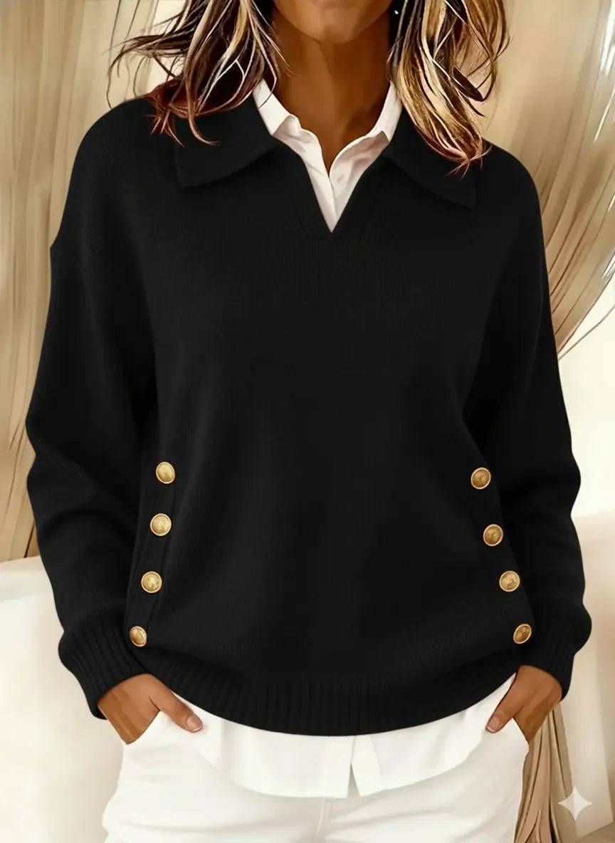 Vicenta | Jersey con Cuello Polo y Botones