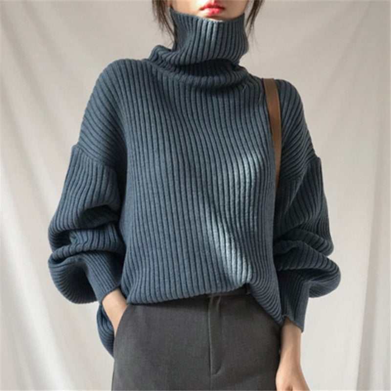 Neus | Pullover de lujo con cuello alto y mangas abullonadas