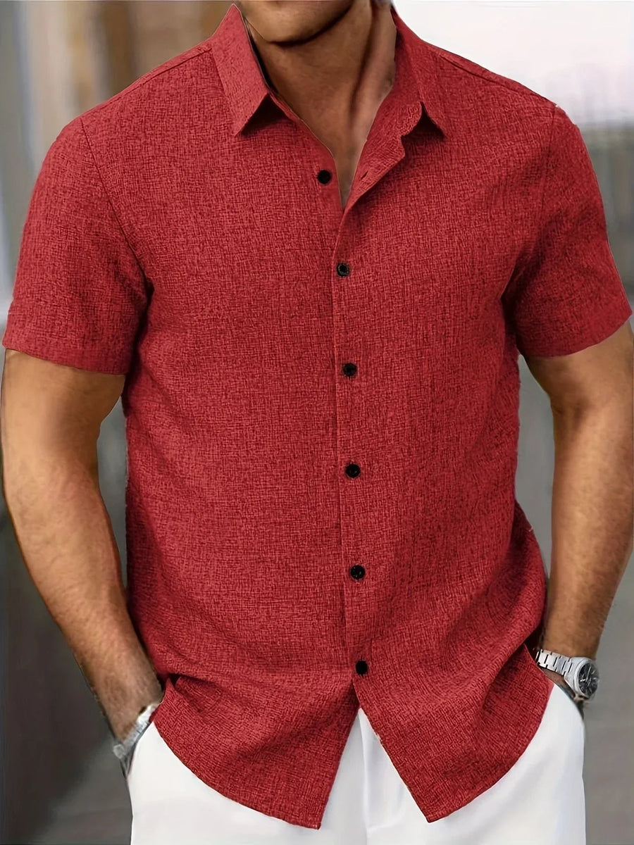 Vicente | Camisa ligera de manga corta en mezcla de lino