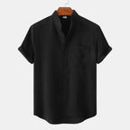 Gaspar | Camisa de algodón lisa con botones