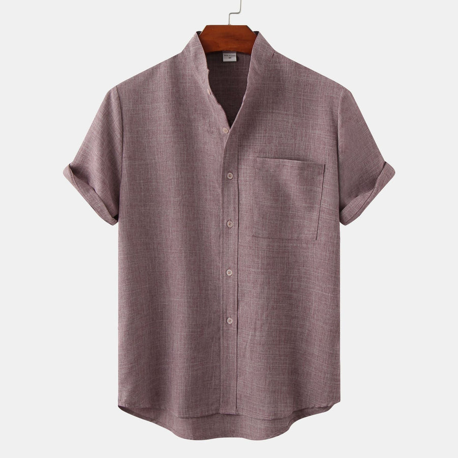 Gaspar | Camisa de algodón lisa con botones