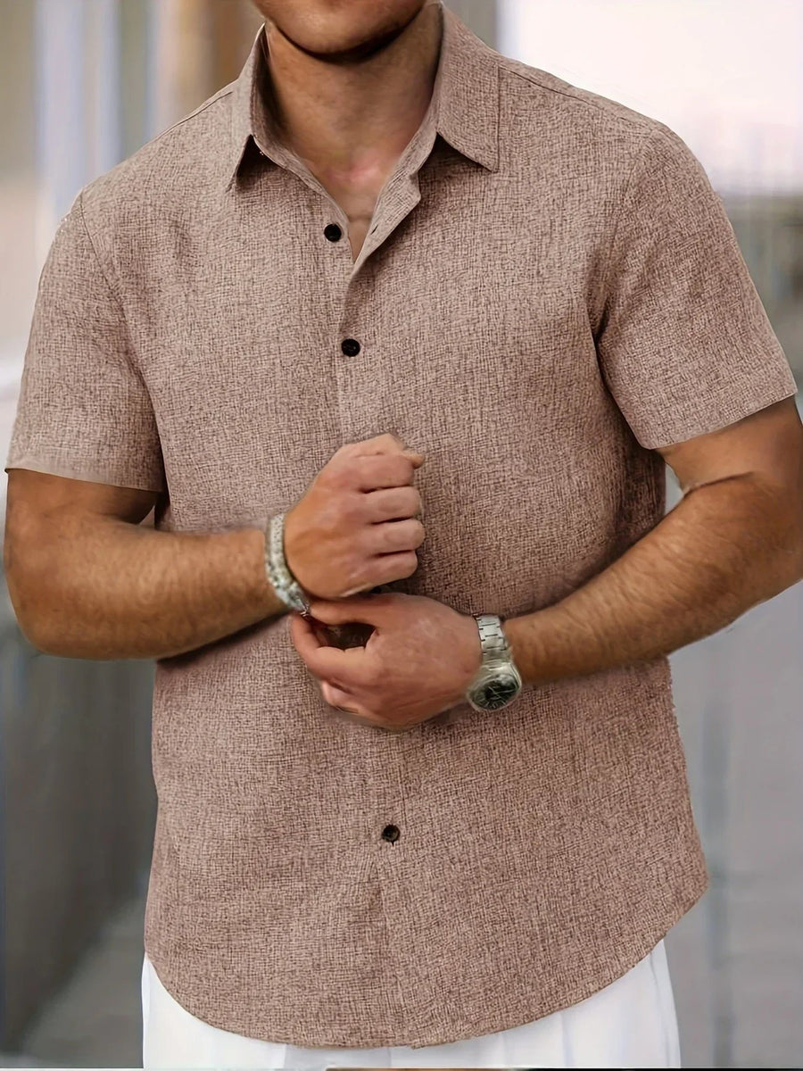 Vicente | Camisa ligera de manga corta en mezcla de lino
