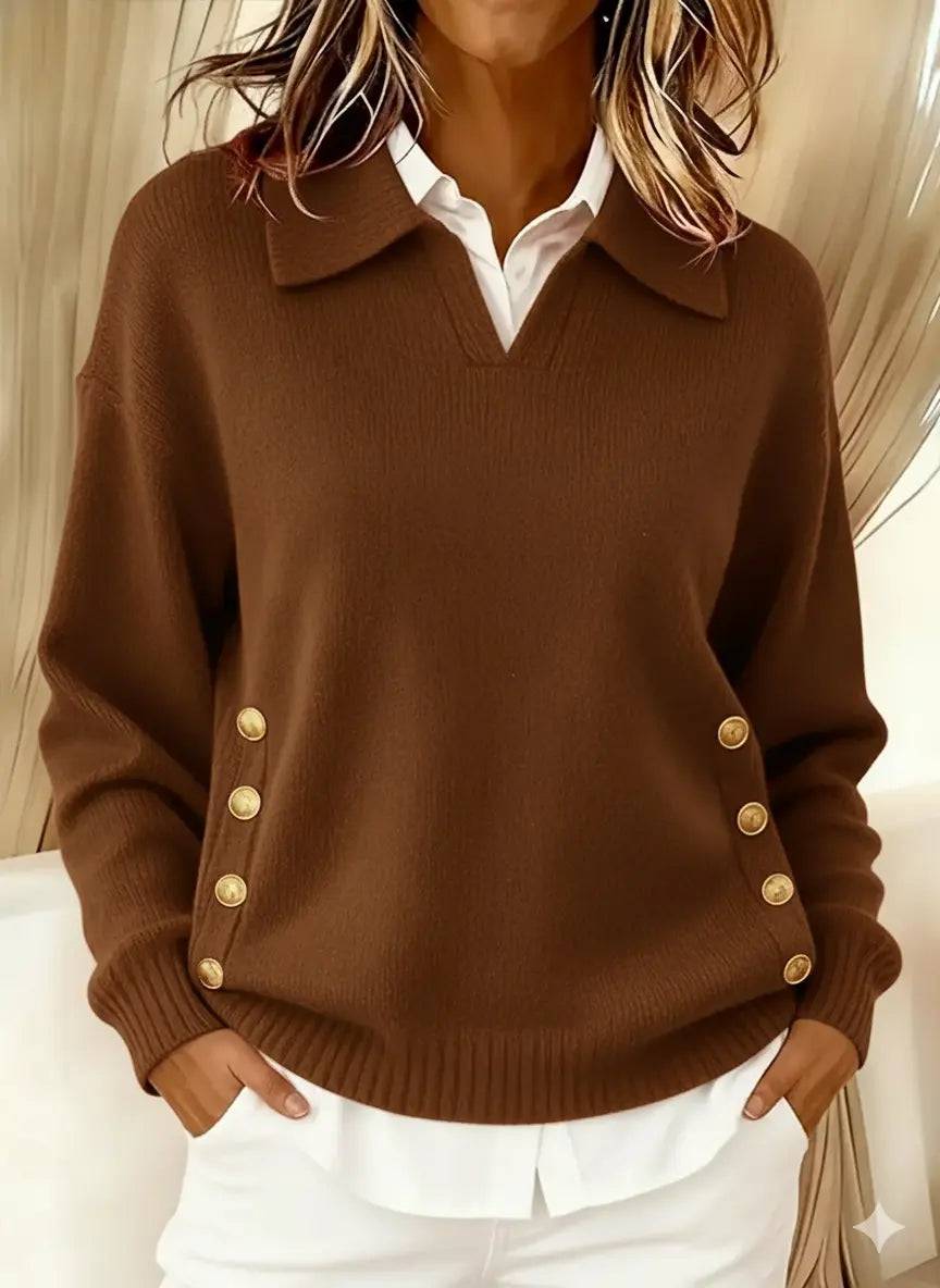 Vicenta | Jersey con Cuello Polo y Botones