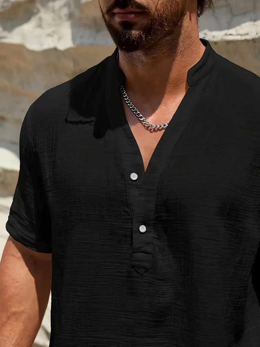 Ramón | Camisa de verano elegante con cuello alto