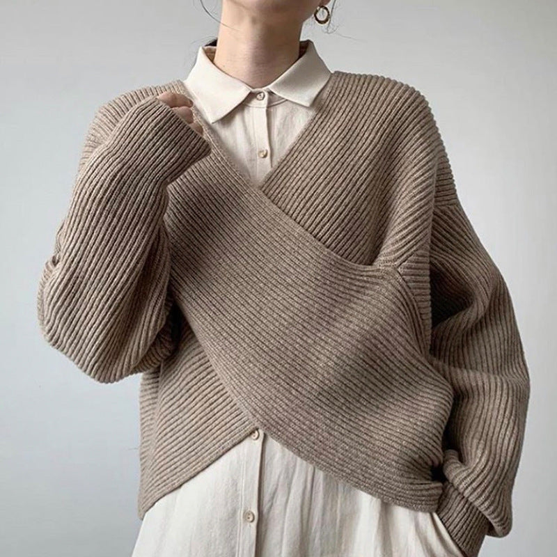 Laia | Pullover de punto cruzado chic