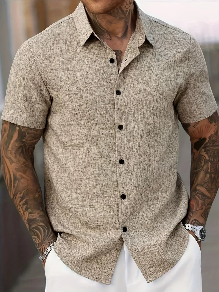 Vicente | Camisa ligera de manga corta en mezcla de lino