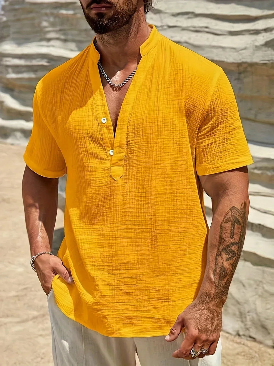 Ramón | Camisa de verano elegante con cuello alto