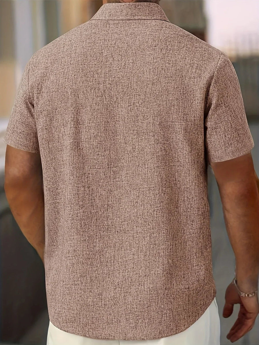 Vicente | Camisa ligera de manga corta en mezcla de lino