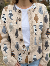 Cárdigan Acogedor con Estampado de Gatos