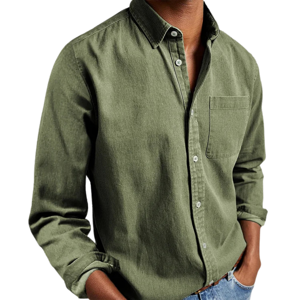 Emilio | Camisa Henley en algodón efecto lino