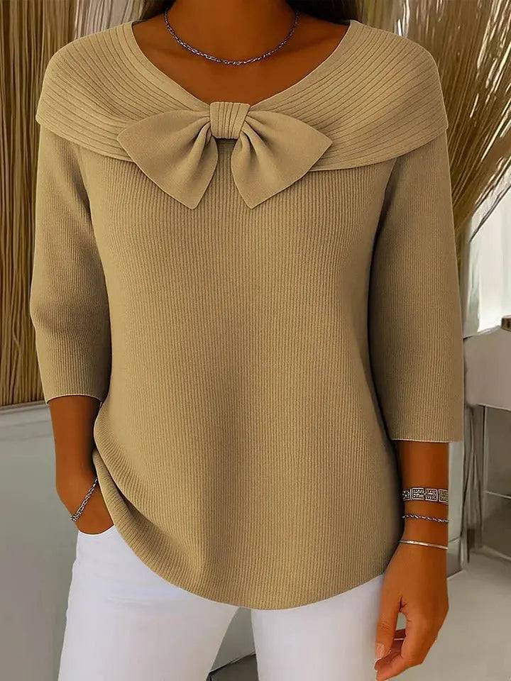 Trinidad | Jersey con Lazo y Cuello Redondo