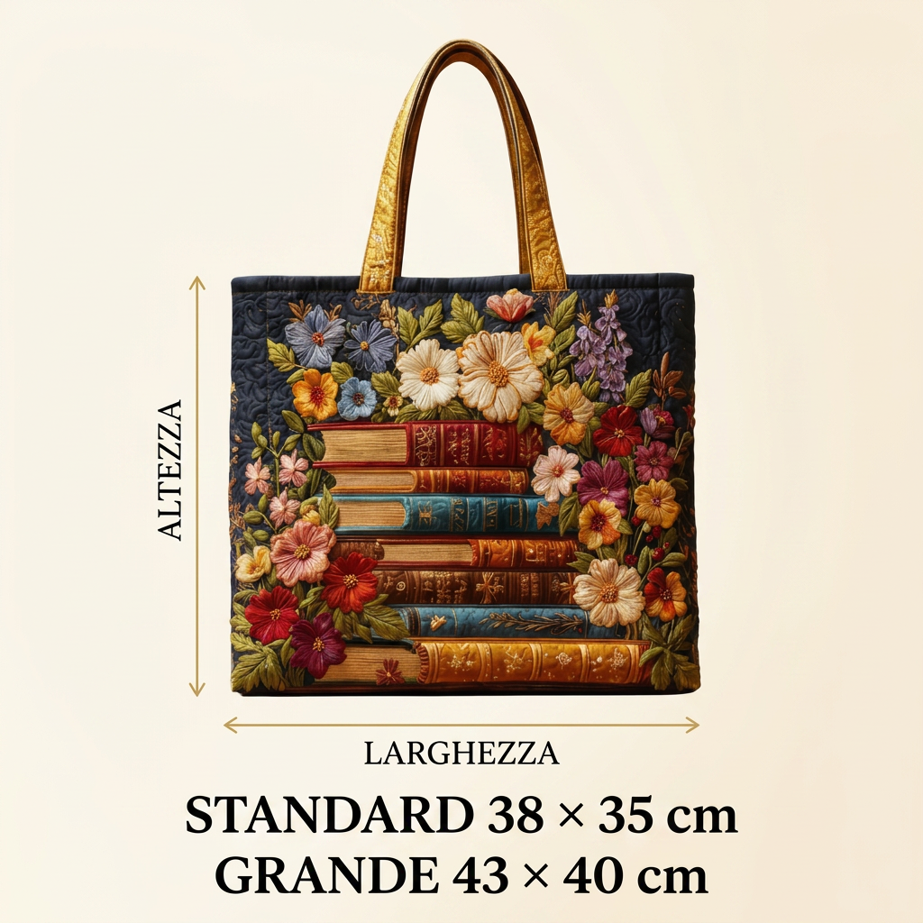 Bolso tote de estampado floral y libros de Noura Madrid
