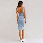 Gabriela | Vestido camisola ajustado en denim