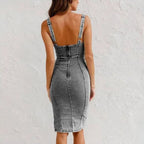 Gabriela | Vestido camisola ajustado en denim