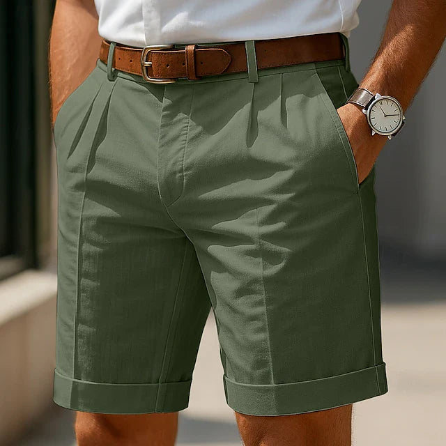 Hector | Pantalones chino cortos plisados de verano